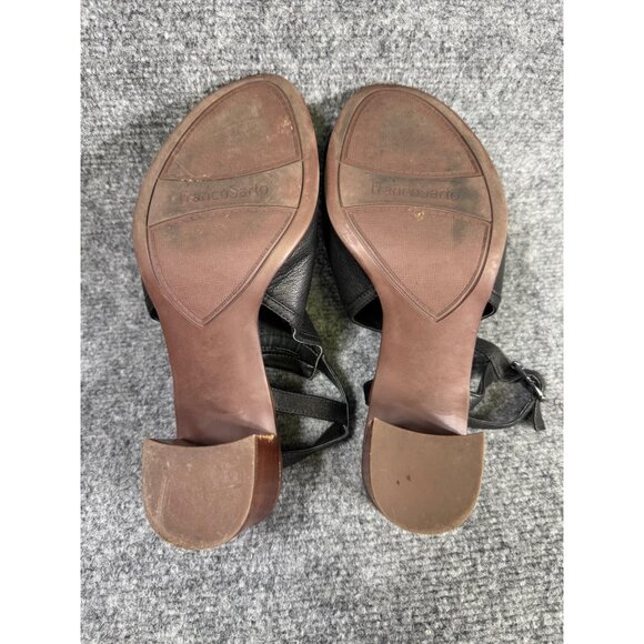 Franco Sarto Harlet Women’s 9M Heels Black Leather Open-Toe Slingback - Picture 14 of 16